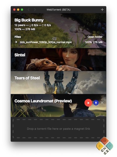 WebTorrent 主界面 WebTorrent 主界面