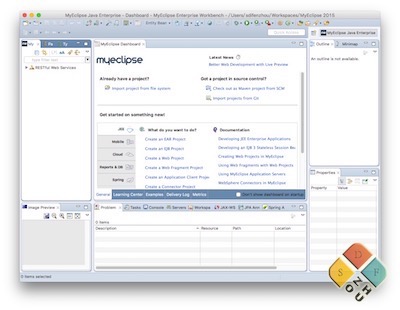 myeclipse 主界面 myeclipse 主界面