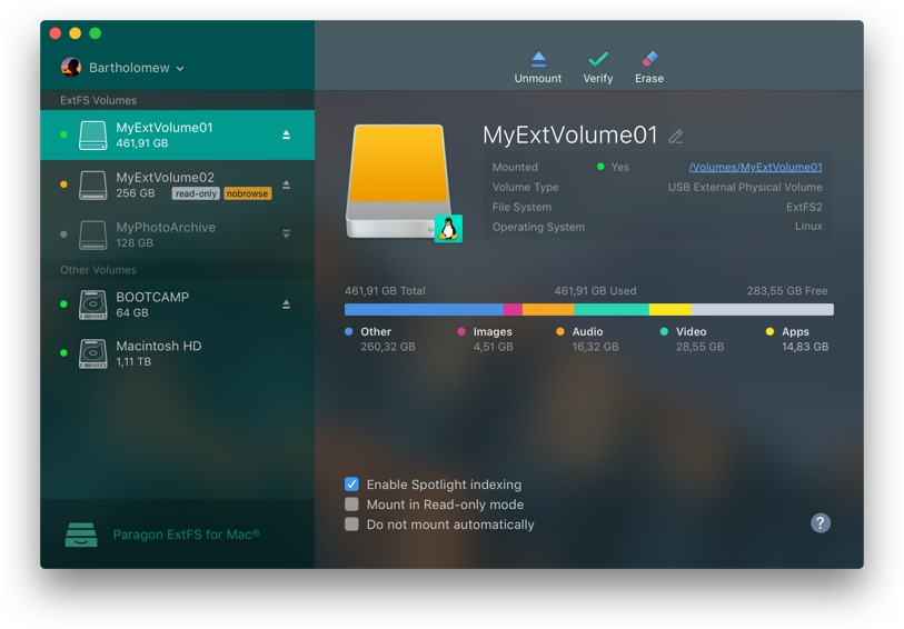 Paragon extFS 11.3.30 – Mac上的extFS磁盘工具插件下载